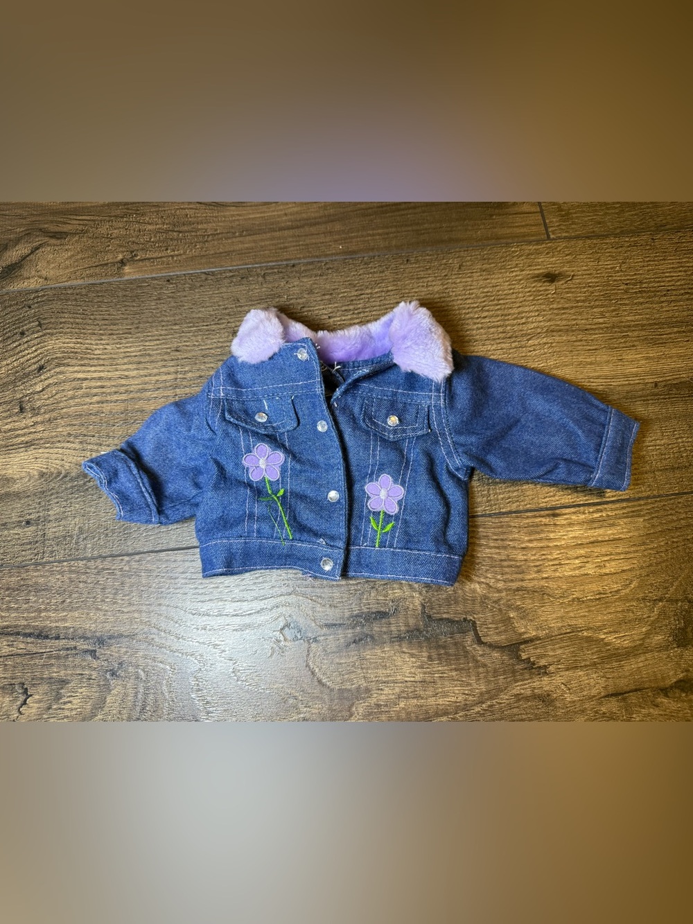 Tolly Tots Doll Clothing Denim Jacket Rhinestones Embroidery Kids Toy